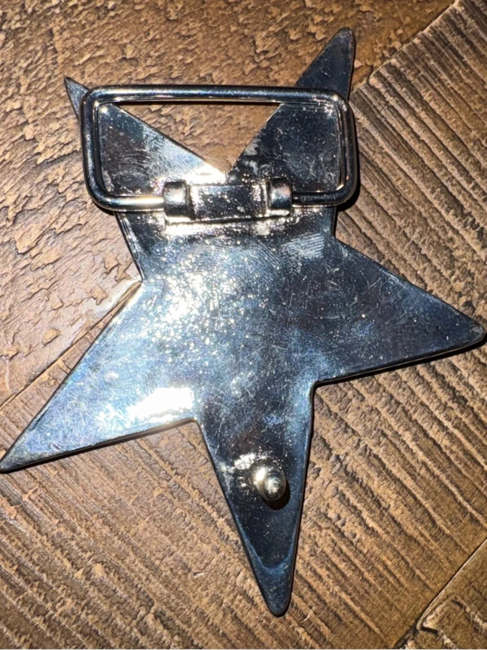 Rhinestone Star Belt Buckle - American Flag Colors